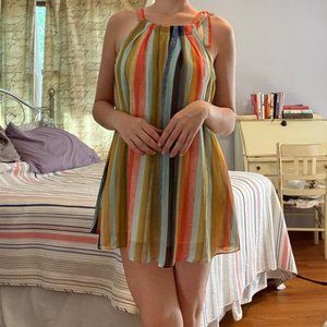 Multi-Colored Mini Shift Dress